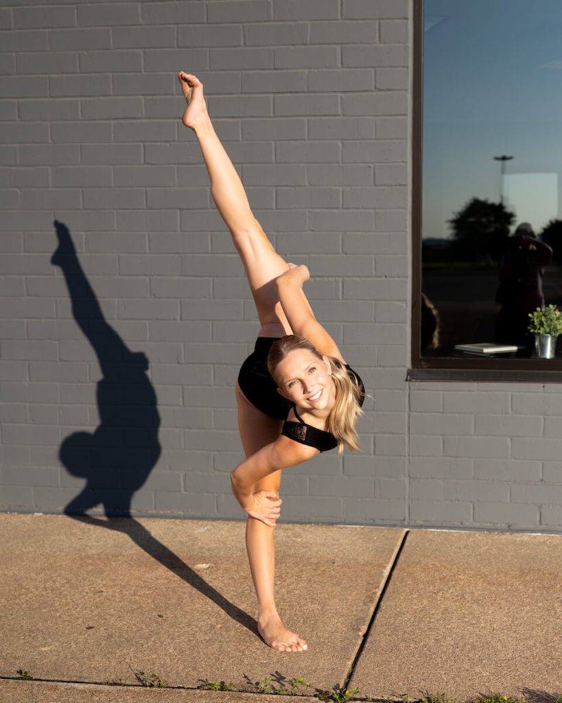 Advanced dancer in front of dance studio