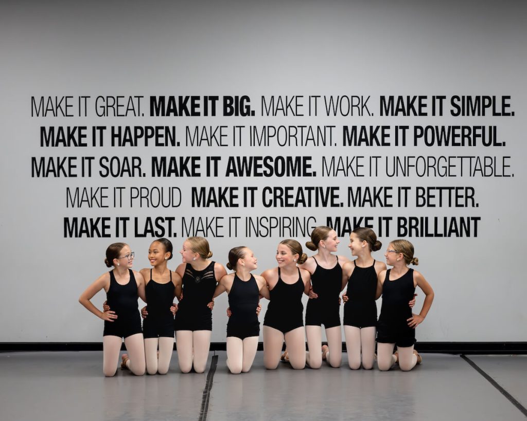 Group of dancers in studio