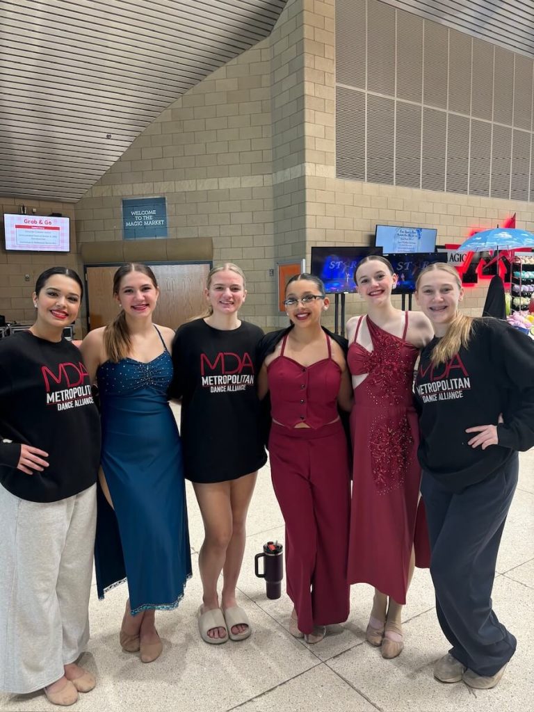 high school dancers back stage