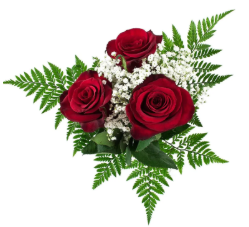 3 Rose Bouquet with Greenery