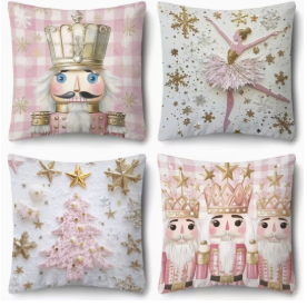 Nutcracker Throw Pillow - Pink Tone