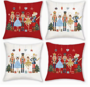 Nutcracker Throw Pillows - Red or White